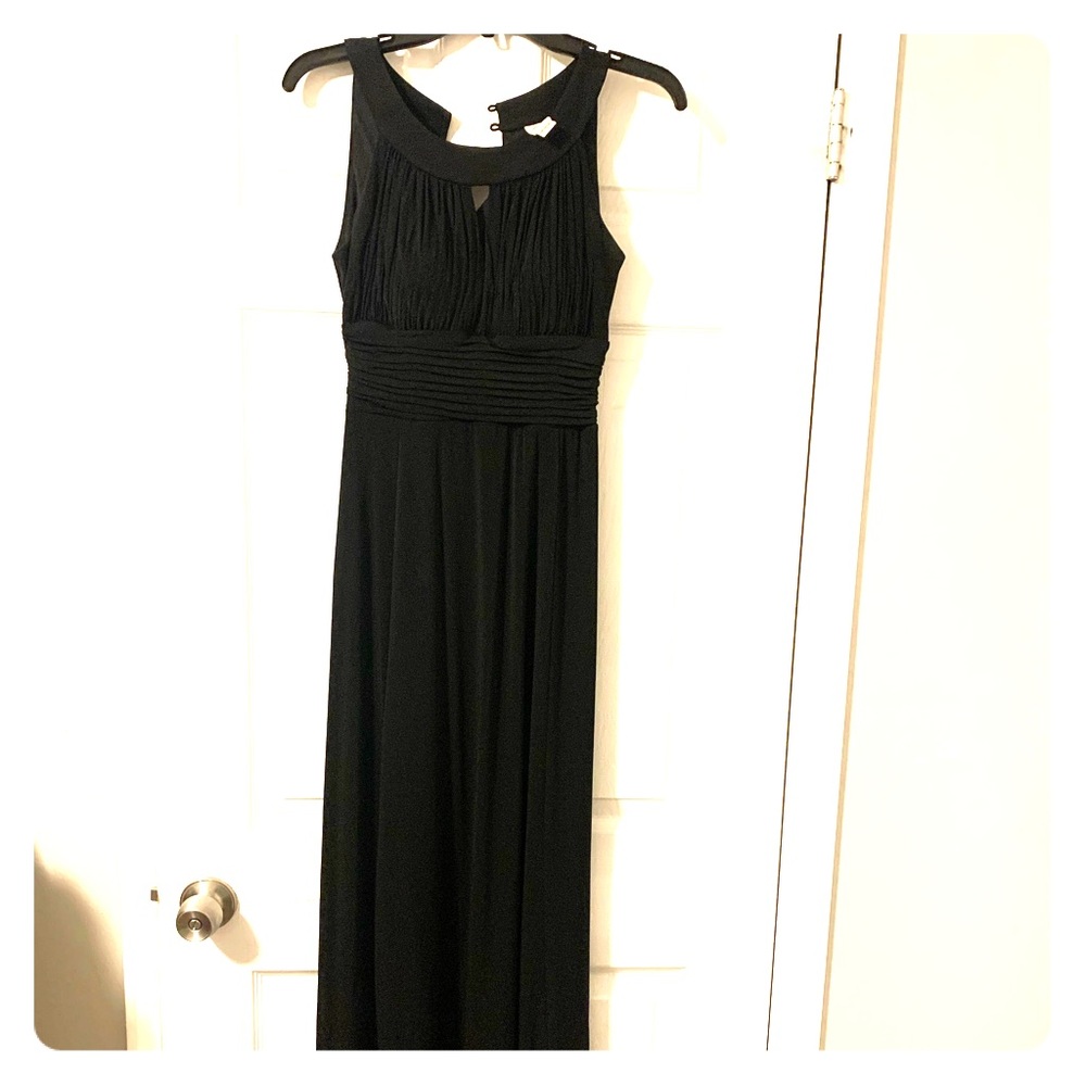 Floor length black formal dress